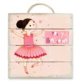 Holzbild Loske - Pretty Ballerina - 40x41,5 cm 