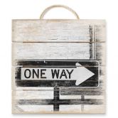Holzbild Street Sign One way - 40x41,5 cm 