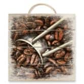 Houten Wanddecoratie Koffiebonen 