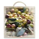 Holzbild Mediterrane Oliven - 40x41,5 cm 