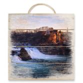 Holzbild Rheinfall - 40x41,5 cm 