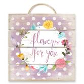 Holzbild Loske - Flowers for you - 40x41,5 cm 