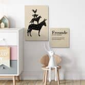 Holzbild Nouveauprints - Geometric Bremer Stadtmusikanten 