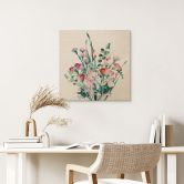 Holzbild Wildblumen Bouquet im Frühling - Goed Blauw - Quadratisch 
