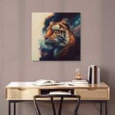 Holzbild Heine - Tiger im Sternenhimmel - Quadratisch 
