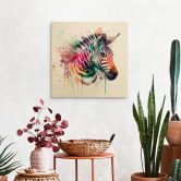 Holzbild Heine - Regenbogen Zebra - Quadratisch 