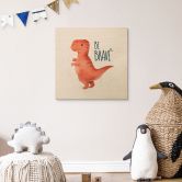 Holzbild Dino Be Brave - T-Rex - Tunaboylu - Quadratisch 