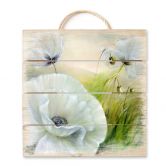 Wooden Wall Art Schmucker - White Flower 