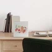 Houten Wanddecoratie om op te hangen - Girl Power flower statement - 15x15 cm 