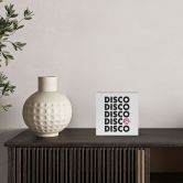 Holzbild zum Hinstellen - Retro Disco Vibes Typografie - Kerr-Dineen - 15x15 cm 