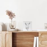 Houten Decoratieblok Line Art - Geliefden die elkaars hand vasthouden - Lizde 