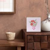 Billede af træ til at sætte op - Venus-tegn med blomster - 15x15 cm 