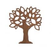 Holzkunst Mahagoni - Baum mit Blättern 
