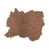 World Map Middle Europe Wood Mahogany veneer 
