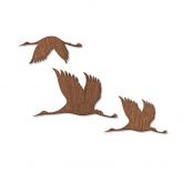 Holzkunst Mahagoni - Kraniche - Vogelschwarm - aus der LandIDEE Wohnen & Deko Kollektion 