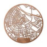 Holzkunst Mahagoni Stadtplan Amsterdam - Rund 