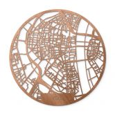 Holzkunst Mahagoni Stadtplan Köln - Rund 