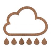 Holzdeko Mahagoni - Wolke mit Tropfen (7-teilig) 