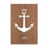 Dekobild Mahagoni - Ahoi mit Anker 