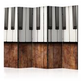 Paravent, Raumteiler freistehend, Trennwand - Chopin in Mahagoni 