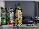 Kamerscherm - Graffiti meisje , 5-delig - 225x172 cm 