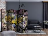 Paravent, Raumteiler freistehend, Trennwand - Graffiti - Mural Expression , 5-teilig - 225x172 cm 
