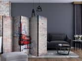 Paravent, Raumteiler freistehend, Trennwand - Weltkarte - Mein London... , 5-teilig - 225x172 cm 