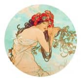 Wandtattoo Mucha - Jahreszeiten Sommer - Rund 