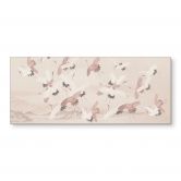 Keukenachterwand met natuurmotief - Kraanvogels boven het meer - Bloemdecor 