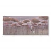 Keukenachterwand met lotusbloemen en zwaan in water in donkerroze - Ms Tiff 