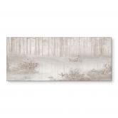 Küchenrückwand Wald am See im Nebel in Beige - Ms Tiff 