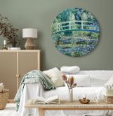 Rundes Leinwandbild Monet - Japanische Brücke bei Giverny 