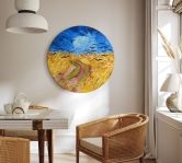 Rundes Leinwandbild van Gogh - Weizenfeld mit Krähen 