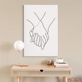 Leinwandbild 1X Studio - Line Art Hand in Hand 