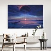 Leinwandbild Landschaft mit Erde und Galaxie - Aenami 