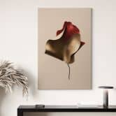Leinwandbild Elegantes Blatt in Gold und Rot - Alma 