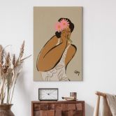 Leinwandbild Rosa Blumen im Haar - Arty Guava 