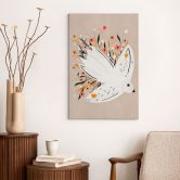 Canvas Fredsdue med små blomster - Bloom 