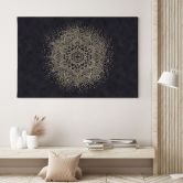 Leinwandbild Elegantes Mandala in Schwarz-Gold - Bloomery Decor 