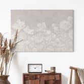 Leinwandbild Wildblumen in Kreide-Optik Beige - Bloomery Decor 