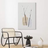 Leinwandbild Blursbyai - Zwei Vasen mit Weidenzweigen in Pastelltönen 