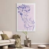 Leinwandbild Body Positivity - Line Art Floral 