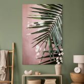 Leinwandbild Palmenblatt vor rosa Wand - Böhmer 
