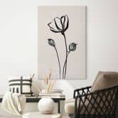 Leinwandbild Line Art Mohnblume - Cats & Dotz 