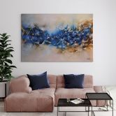 Leinwandbild Blau-goldene Interaktion - Fedrau 