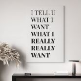 Leinwandbild Songtext - I tell you what I want 