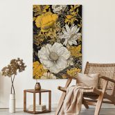 Blumen Leinwandbild - Blütenpracht in Ocker - Jaszke 