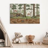 Leinwandbild Wimmelbild Waldtiere - Kikki Belle 