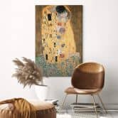Leinwandbild Kunstdruck Klimt - Der Kuss 