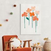 Leinwandbild Kleine Blumen in Peach-Farben - Kubistika 